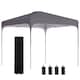 image 1 of Outsunny 3 x 3M Pop Up Gazebo, UPF 50 Foldable Canopy Tent with Wheeled Carrybag, 4 Leg Weight Bags, Height Adjustable Marquee Shelter 1 person easy setup for Outdoor Garden Patio Party, Dark Grey