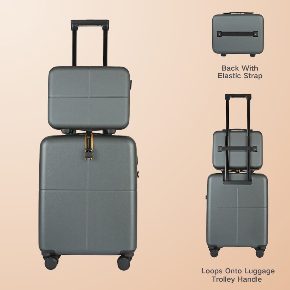 image 1 of 4 Pieces Premium Suitcase Set | Vanity + Cabin + Expandable Check-In