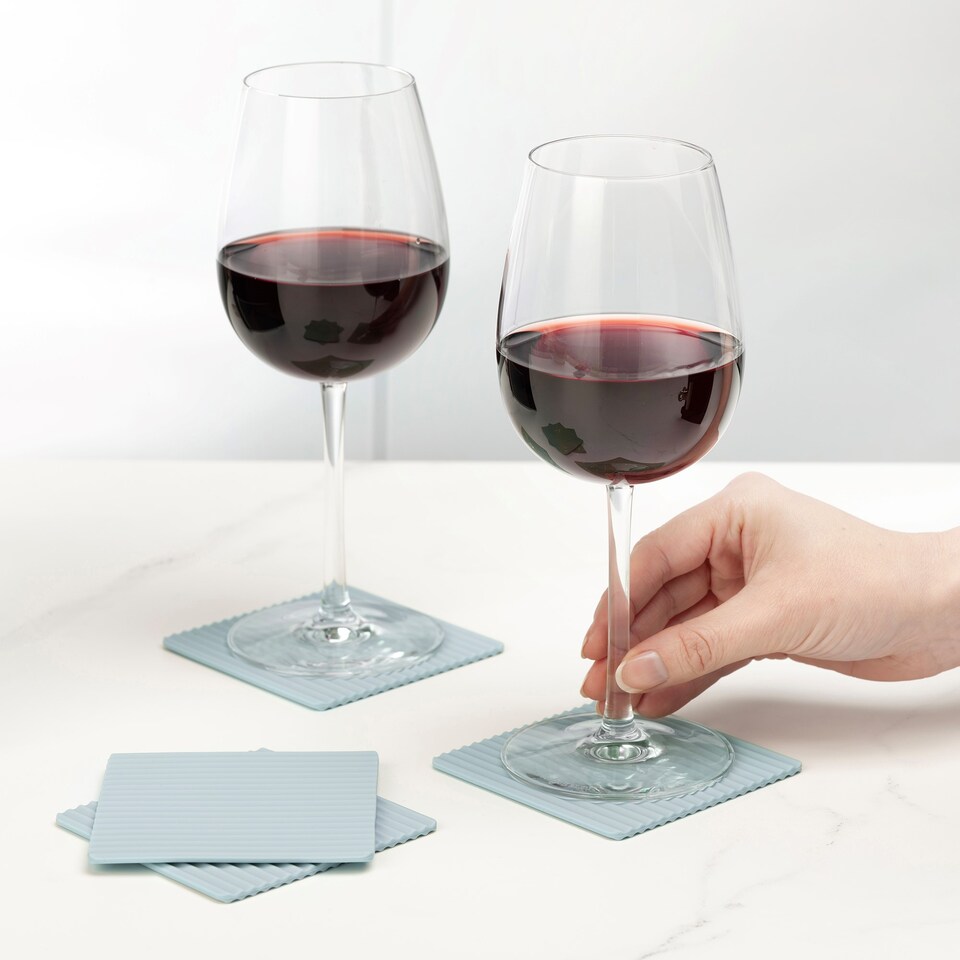 image 1 of Zeal Set of 4 Silicone Coasters Duck Egg Blue