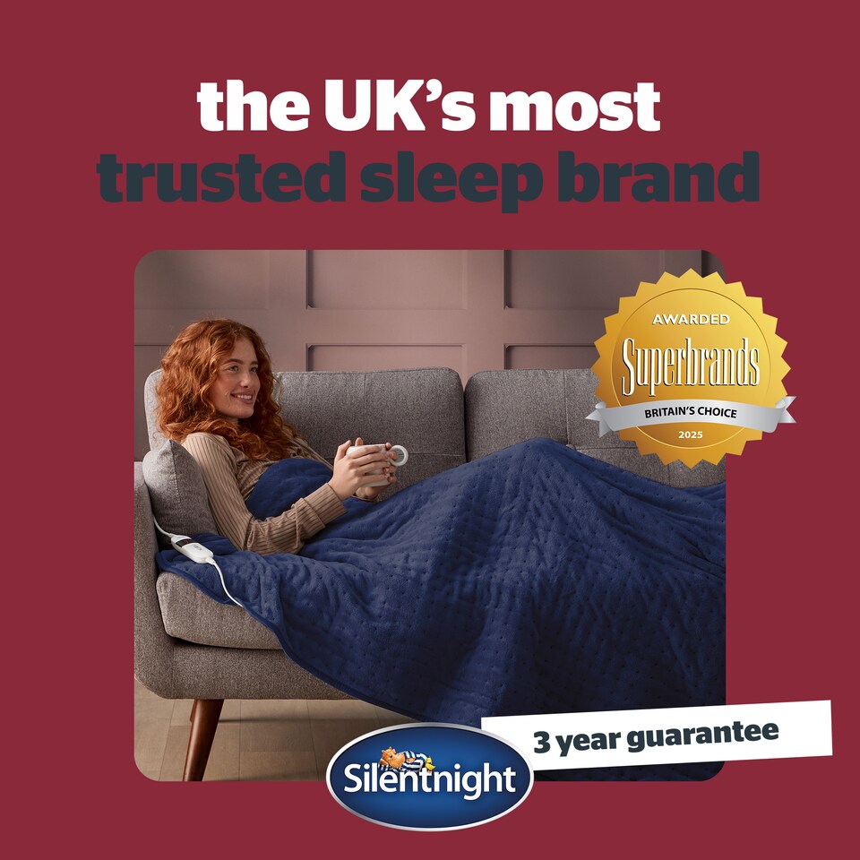 image 1 of Silentnight Comfort Control Heated Throw Fleece Electric Blanket Fast Heat Up