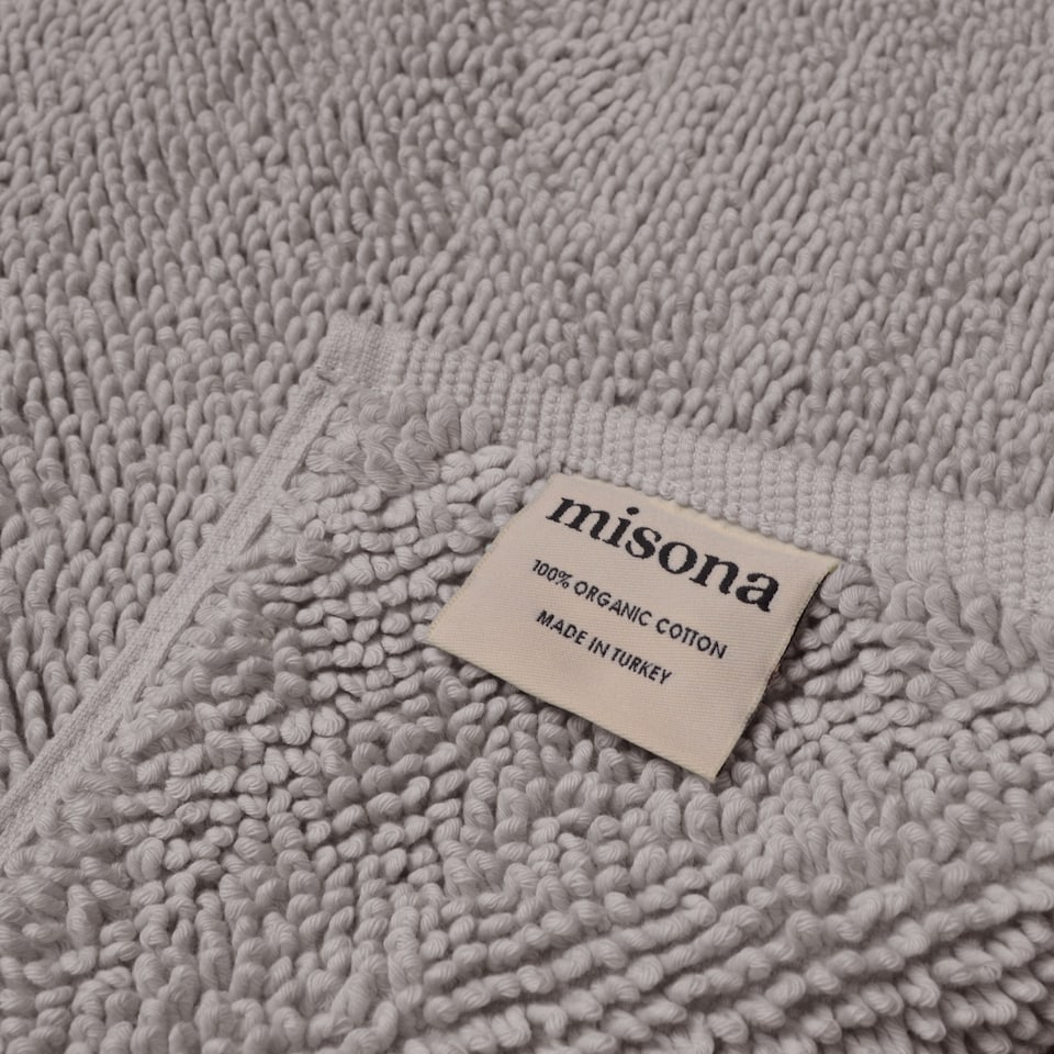 image 1 of Luxury Loop Reversible Organic Cotton Bath Mat | Silver | Light Grey | 50 x 80cm (20 x 32") | 1