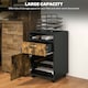 image 4 of HOMCOM 60cm Filing Cabinet with Drawers and Open Shelf, Rustic Brown