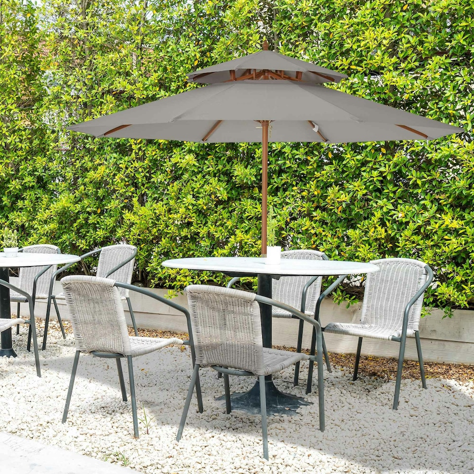 image 1 of Outsunny Patio Parasol Sun Shade Outdoor Garden Umbrella Canopy Grey