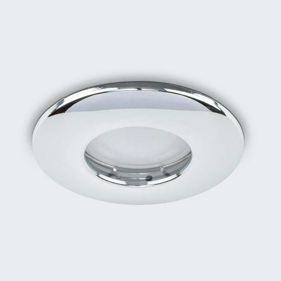 image 1 of ValueLights Fire Rated Downlight Fire Rated IP67 Chrome Silver Downlight and GU10 Spotlight LED 5W Warm White 3000K Bulb