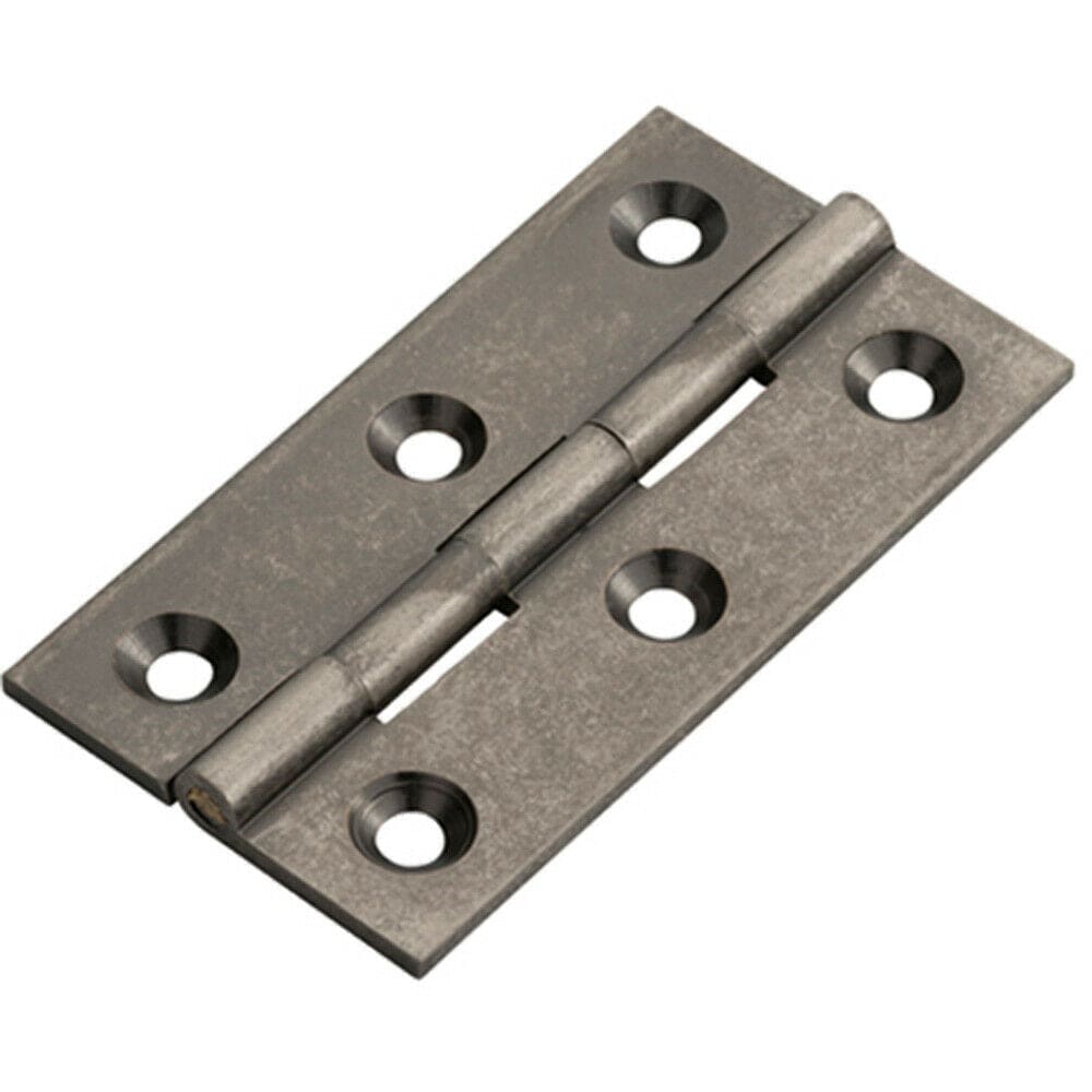 Loops PAIR 64 x 35 x 2mm Cabinet Hinge Pewter Metal Small Cupboard Door