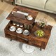 image 2 of COSTWAY Lift Top Coffee Table w/Hidden Compartment Brown Brown