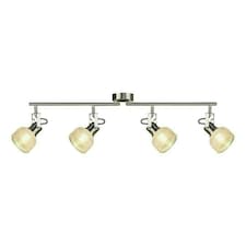 Jaron 4 Light Polished Chrome & Glass Spotlight Ceilng Bar