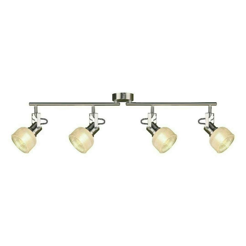 image 1 of Jaron 4 Light Polished Chrome & Glass Spotlight Ceilng Bar