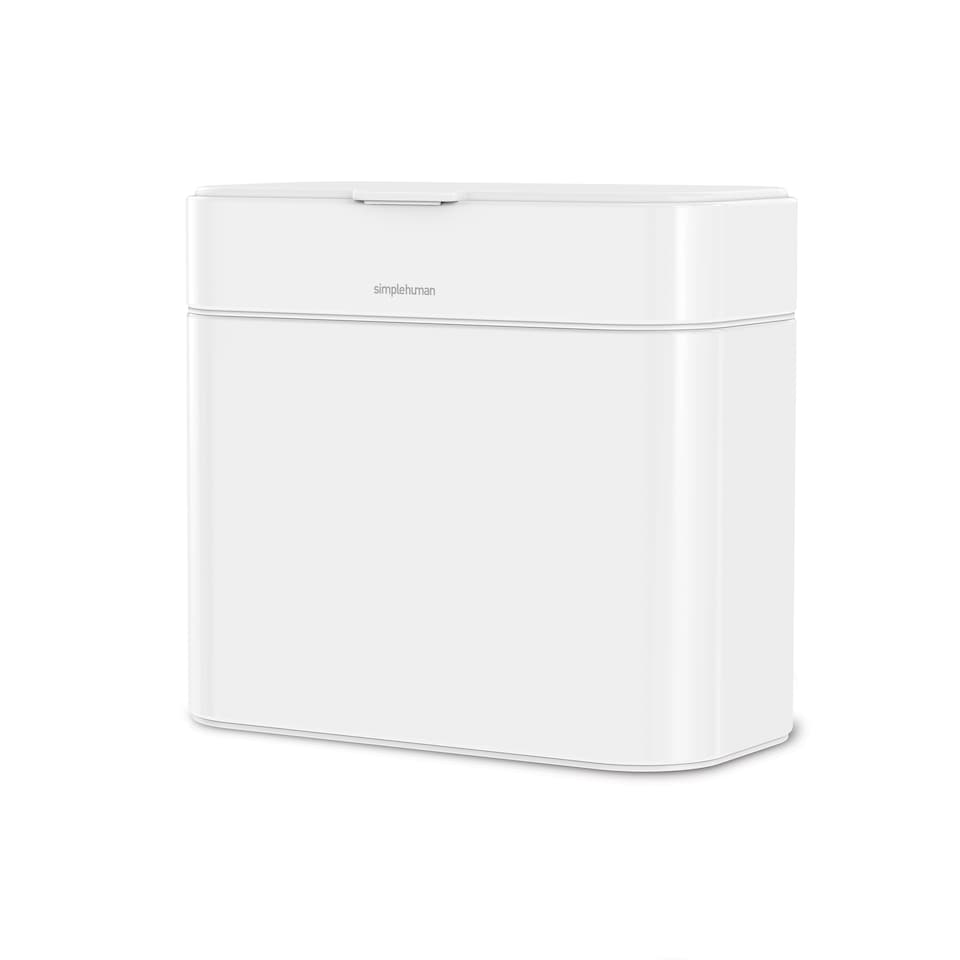 image 1 of Simplehuman 4L Compost Caddy and Food Waste Bin, White Steel