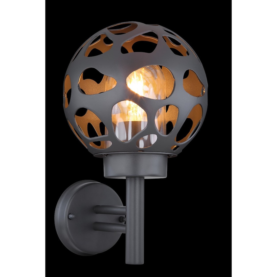 image 1 of Hilario Outdoor Globe Wall Lamp Anthracite IP44 1x E27