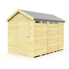 7 x 10 Feet Apex Security Shed - Single Door - Wood - L302 x W214 x H217 cm | Brown