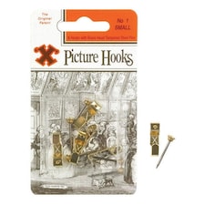 X Picture Hooks No 1 Brass Plated 5pk - One Colour - One Size
