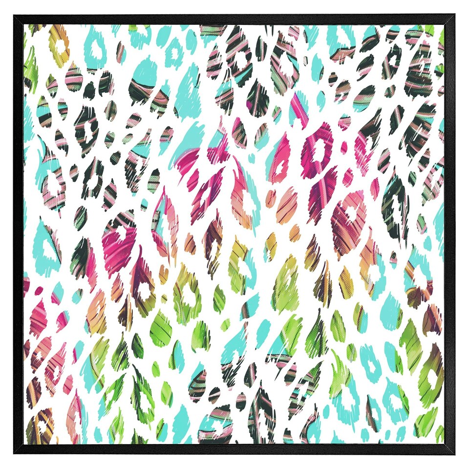 image 1 of Multi coloured leopard spots (Picture Frame) White | S