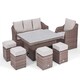 image 2 of Primrose Living Classic Rattan 8 Seater Sofa Set with Rising Table in Natural