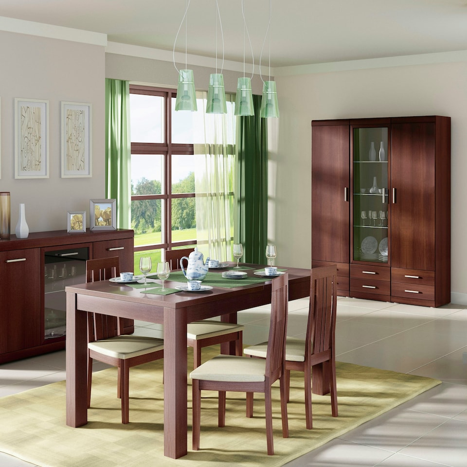 image 1 of Imperial Tall 1 Door 2 Drawer Narrow Cabinet in Dark Mahogany Melamine