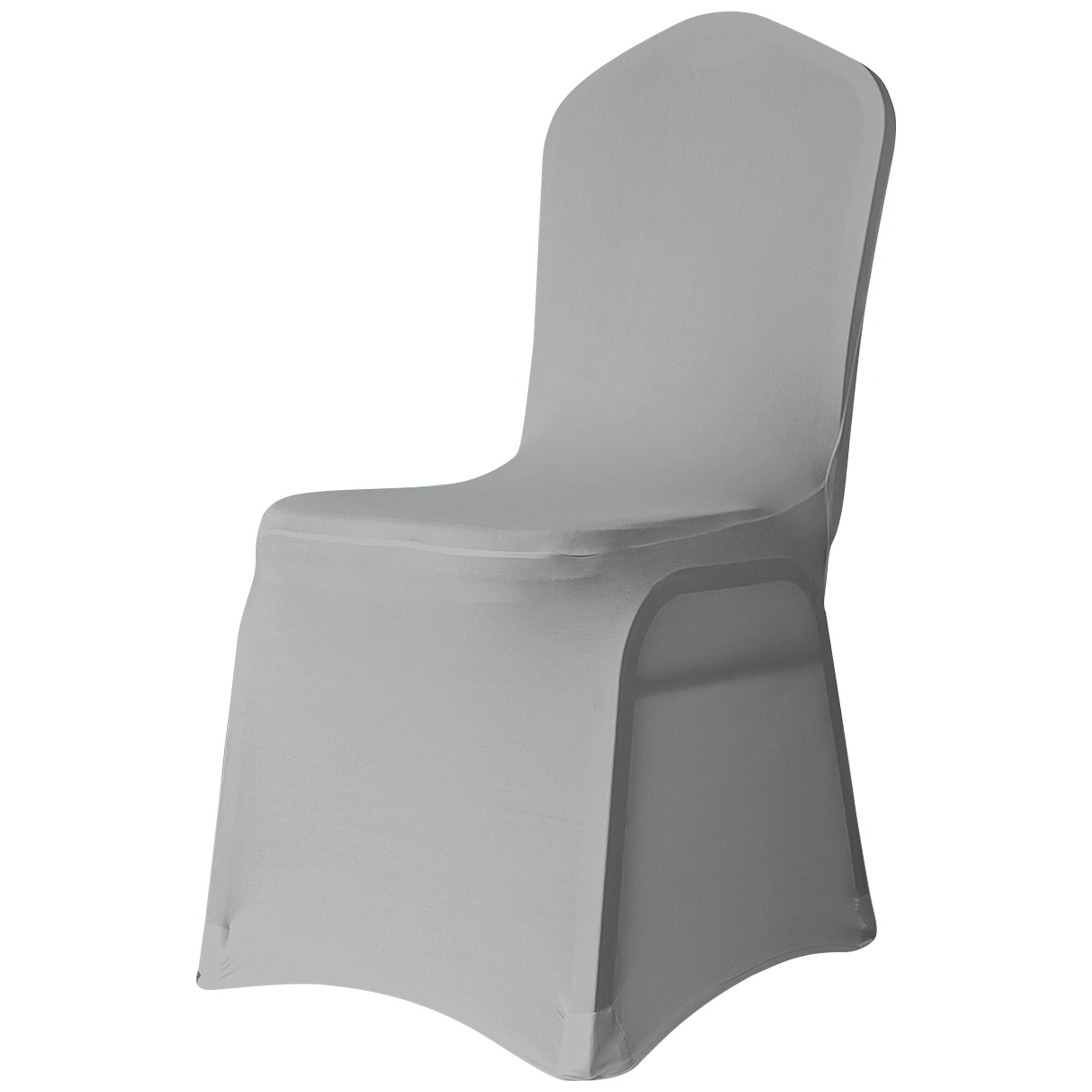 Neel Blue Spandex Polyester Stretch Chair Cover, Washable & Removable Slipcovers in Silver