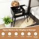 image 3 of COSTWAY Modern Nightstand 2-Tier Bedside Table Black Black
