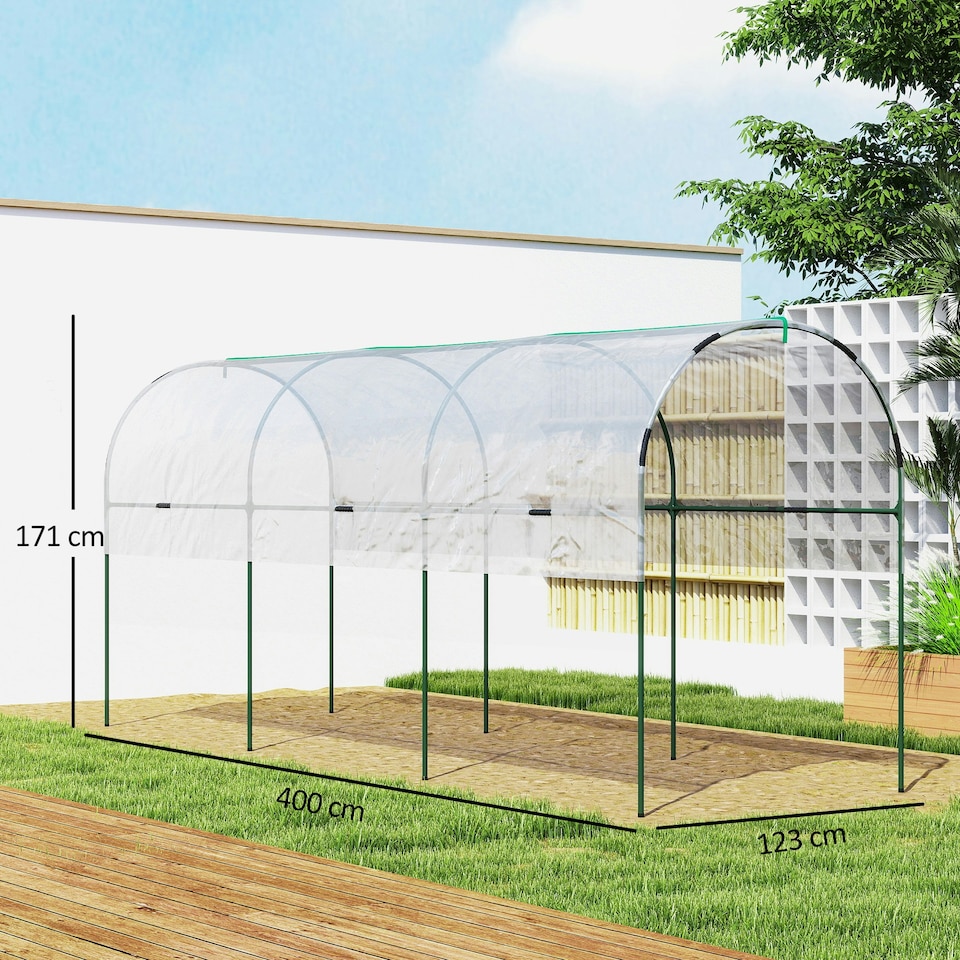 image 1 of Outsunny Tomato Greenhouse with Top Tap, Pointed Bottom and Guy Ropes, Clear