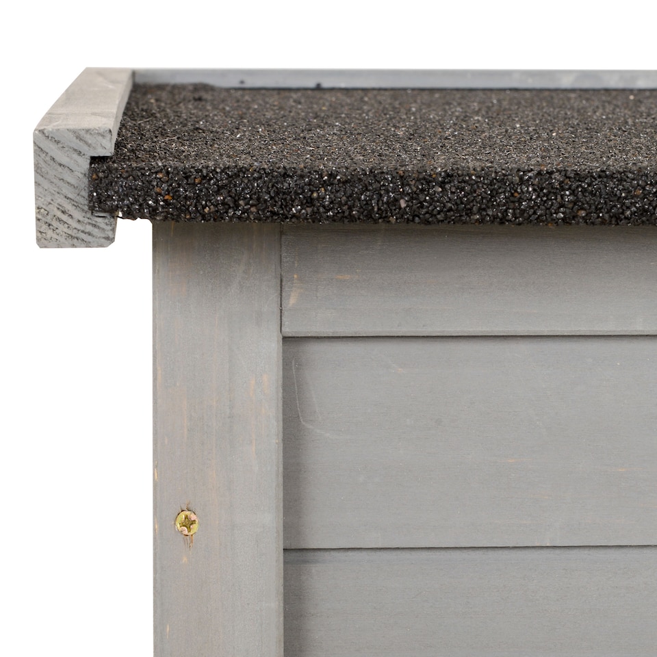 image 1 of Outsunny Garden Shed Wooden Garden Storage Shed 2 Door Unit Solid Fir Wood Garage Tool Organisation Cabinet, 87L x 46.5W x 96.5Hcm, Grey