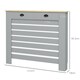 image 5 of HOMCOM Radiator Cover with Drawer, Horizontal Slatted Grill, Grey Painted MDF Wood Cabinet Shelf Heating Cover for Living Room Bedroom Hallway, Medium