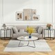 image 6 of COSTWAY Glass End Table 50cm Round Side Table White