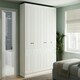 image 3 of Classic Square Panel White Double Wardrobe with Shelves White