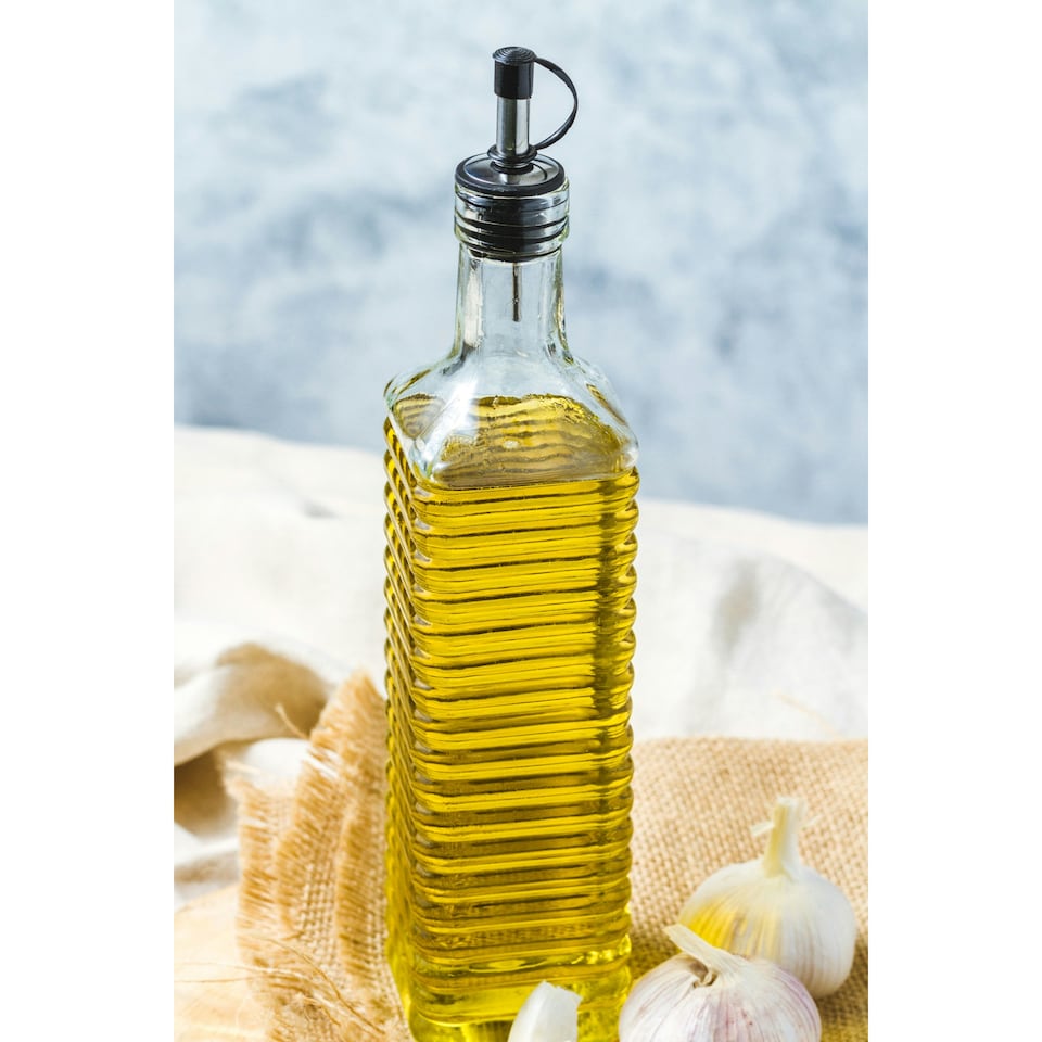 image 1 of KitchenCraft Olive Oil Bottle Clear Glass 550ml