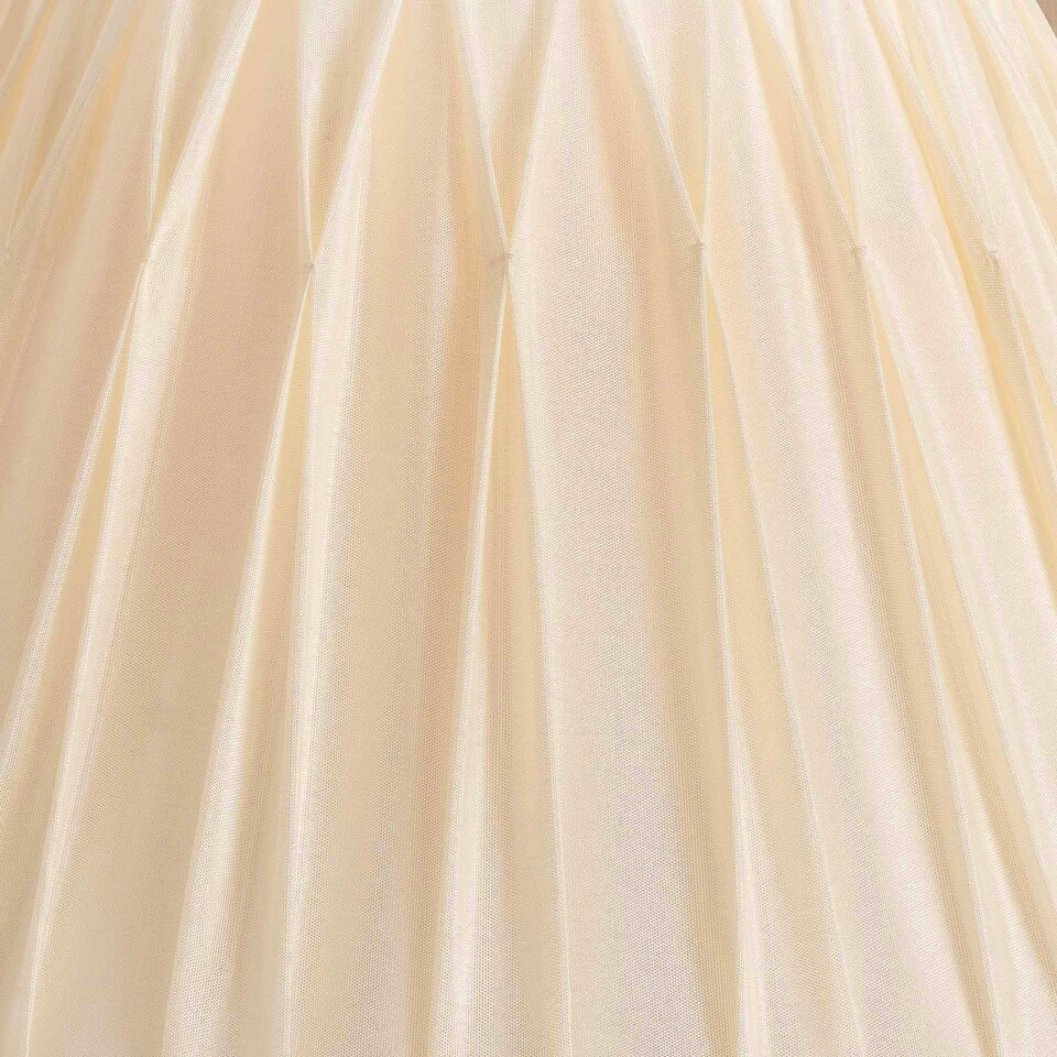 image 1 of 15cm Ivory Poly Silk Pleated Lampshade For Table Lamps