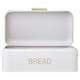 image 5 of Interiors by Premier Matte Cream Bread Bin with Gold Handle, Tin Bread Storage Box for Kitchen, Large Capacity Bread Container White