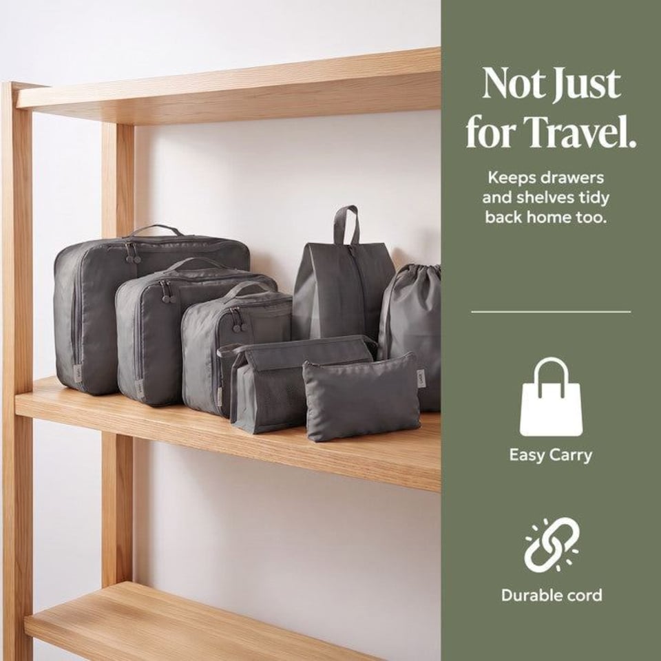 image 1 of Lugg Compression Packing Cubes 8 Piece Travel Suitcase Organiser Set