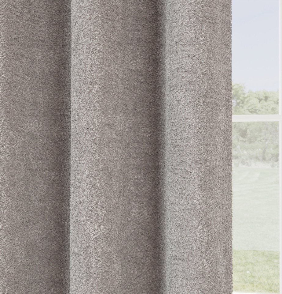 image 1 of Boucle SALE Silver (SINGLE) Door Curtain - On Trend, Thermal, Warm, Noise Reducing - 66 x 84 inch (168x214cm)