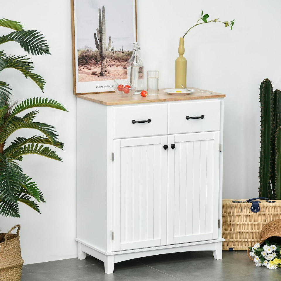image 1 of HOMCOM Simple Kitchen Cupboard Storage Cabinet w/ Drawer Living & Dining Room