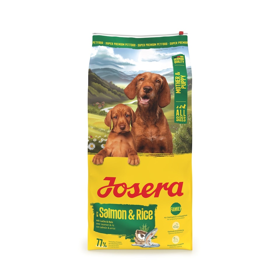 image 1 of Josera Mother & Puppy Salmon & Rice | Pregnant & nursing mothers | Weaning puppies | Soakable small kibble | Optimal development | Gluten free | 12.5kg