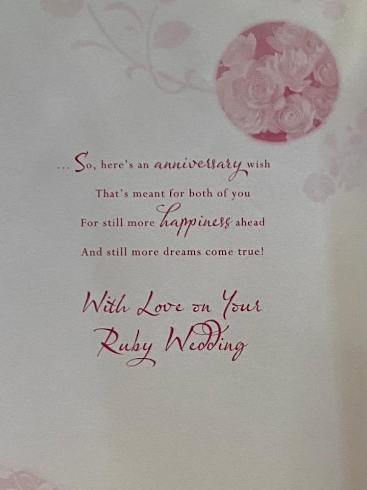 image 1 of Mum & Dad 40th Wedding Anniversary (Ruby) Greeting Card