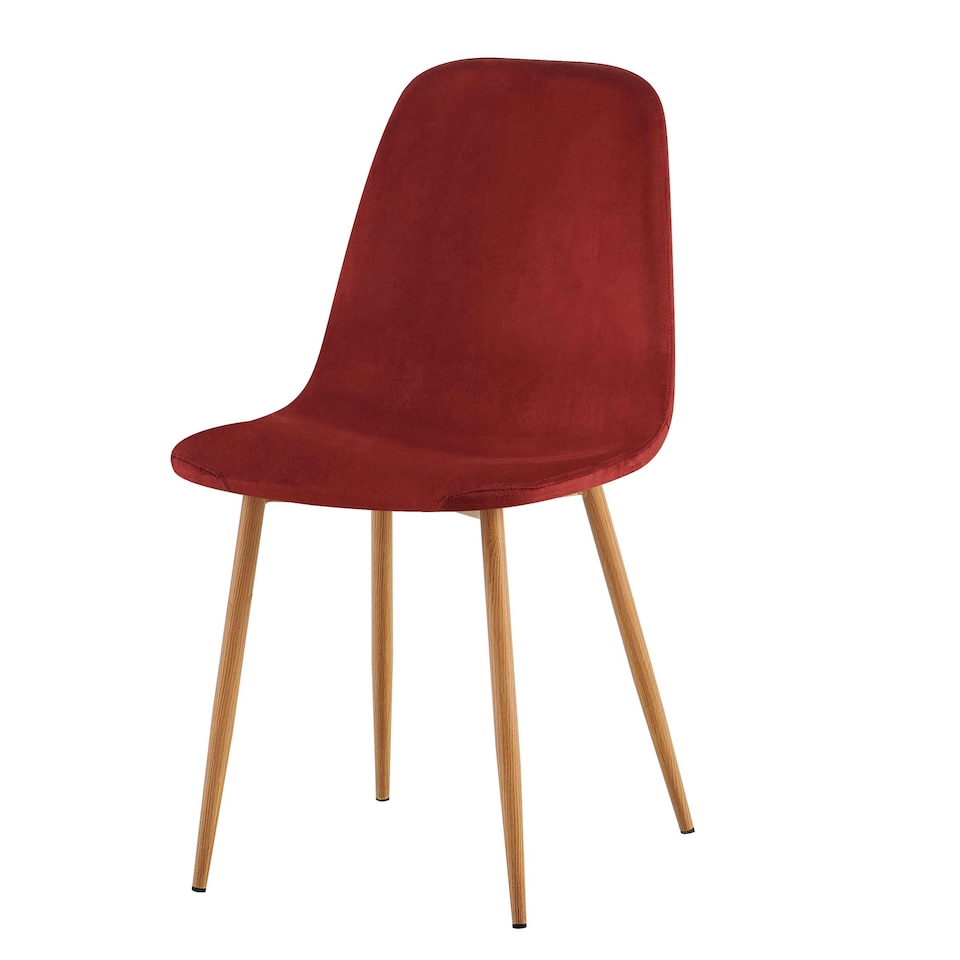 image 1 of Luxe Dining Chair 2pc Madder Brown Wood Printed Coating Brown