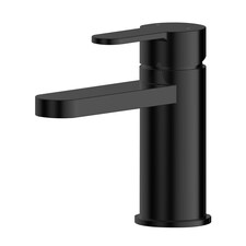 Balterley Pride Round Mono Basin Mixer Tap & Push Button Waste | Black | Matt Black | 1