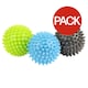 image 1 of Fitness Mad Spiked Massage Ball (Pack of 3) - Green/Blue/Black - One Size