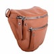 image 3 of Lorenz Womens Grained PU Leather Bumbag Waist Clutch Bag with Detachable Strap | Brown | Tan