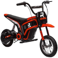HOMCOM 24V Kids Electric Motorbike with Twist Grip Throttle, Music, Horn, 12 Pneumatic Tyres, Max Speed 16kmithh, for Ages 8-12 Years - Red