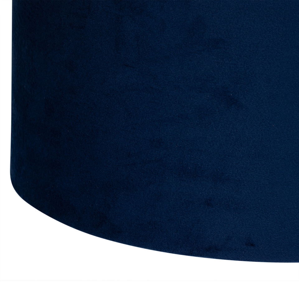 image 1 of Voyage - Light Oak Table Lamp or Bedside Light with Blue Velvet Shade | Brown | Blue | Large | 1