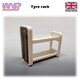 image 1 of Slot Car Scenery Track Side Tyre Wheel Rack White with Logos 1:32 WASP
