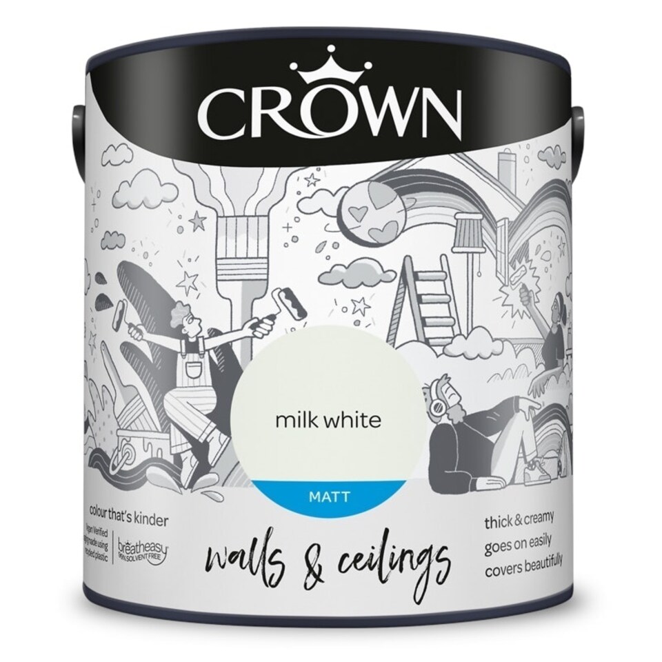 image 1 of Crown Walls & Ceilings Matt 2.5L Milk White