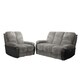image 2 of Electric Recliner Fabric Cord Sofa Set With 2-Seater And 3-Seater Sofa In Grey
