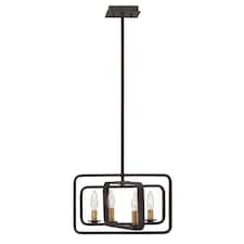 Quentin 4 Light Ceiling Pendant Chandelier Bronze, E14