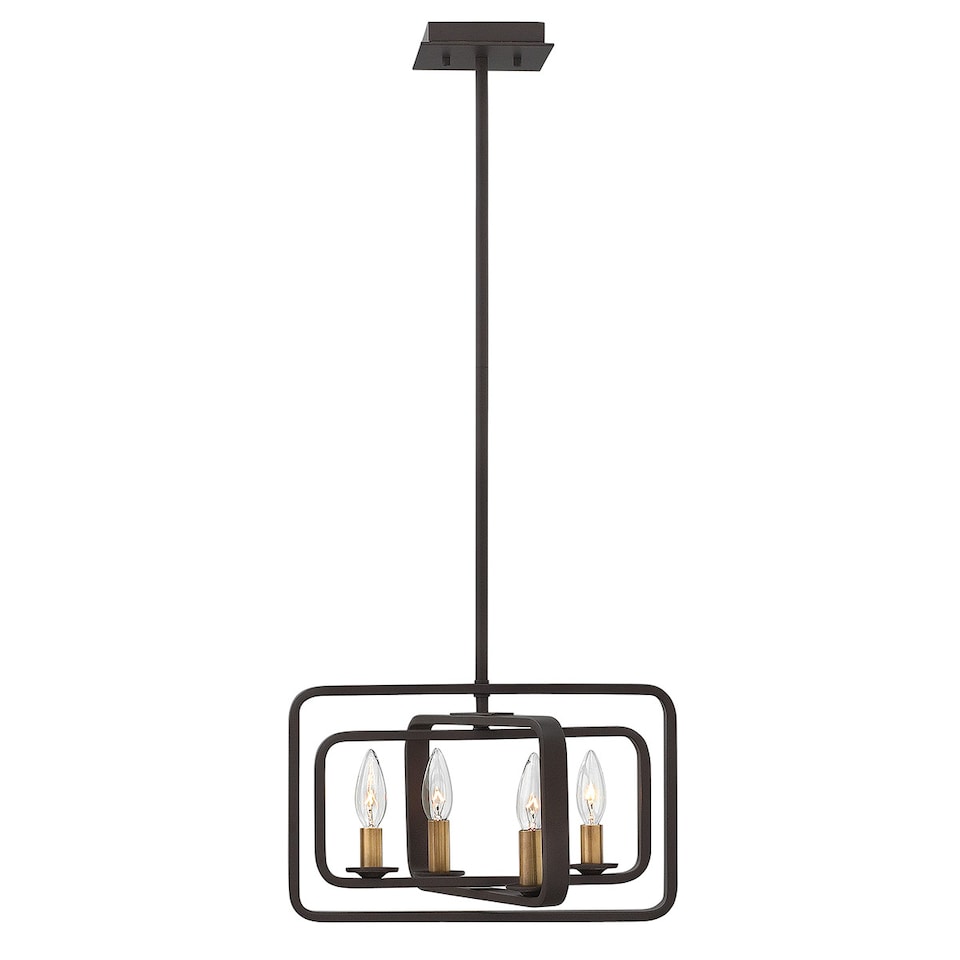Quentin 4 Light Ceiling Pendant Chandelier Bronze, E14