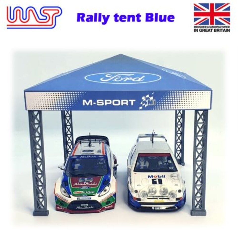 image 1 of Slot Car Trackside Scenery Rally Service Tent Blue 1:32 Scale WASP