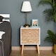 image 8 of HOMCOM 2 Drawers Bedside Table with Pine Legs, Bedroom Wooden Storage Cabinet, Natural