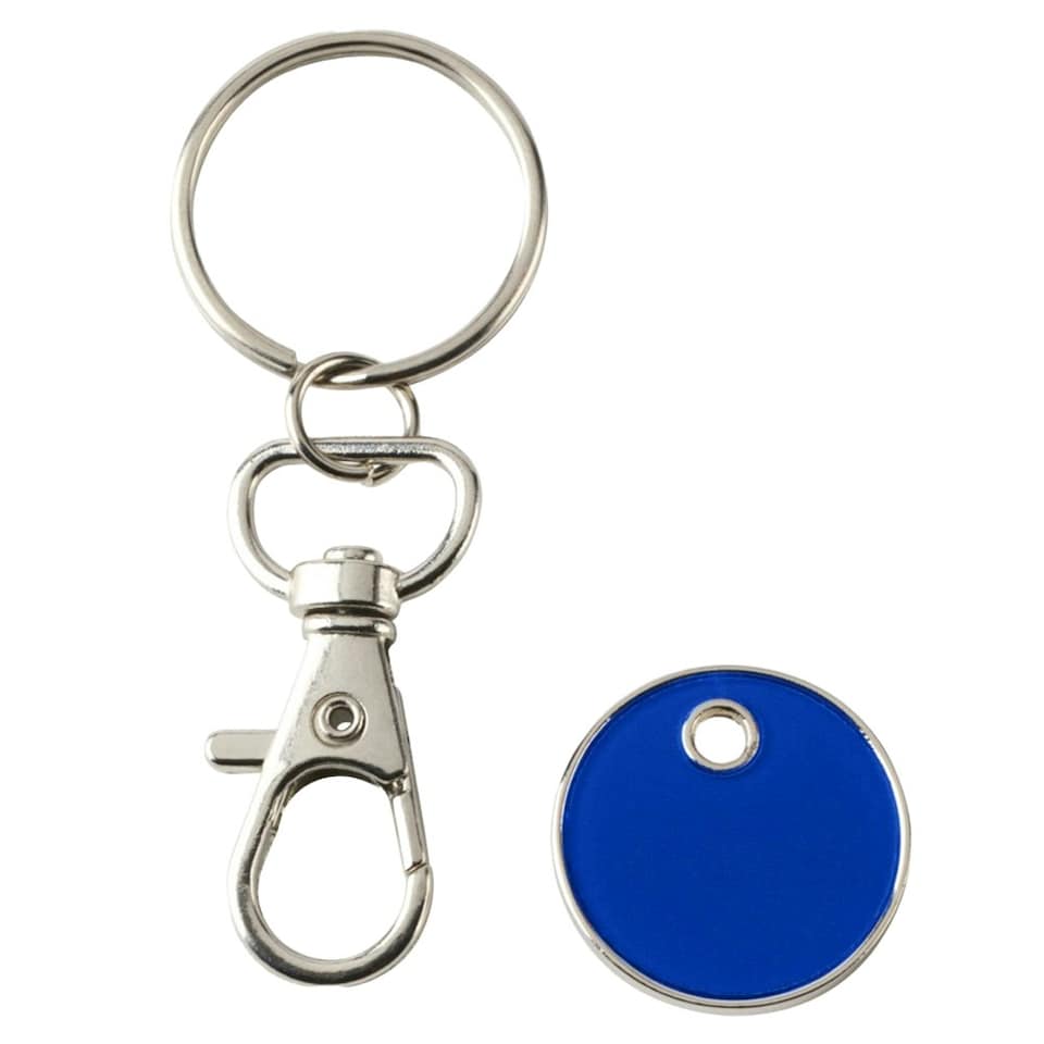 image 1 of Rory Trolley Coin Shopping Trolley Keyring - Blue - One Size