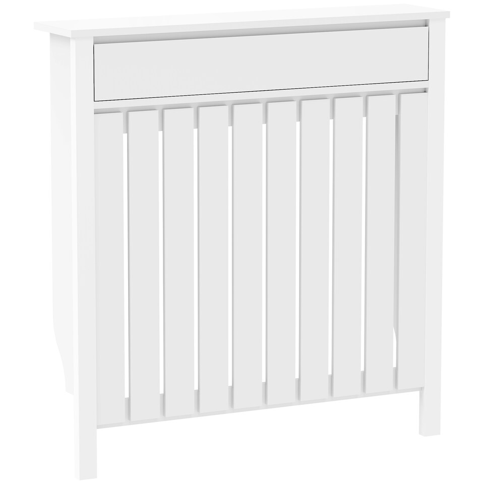 image 1 of HOMCOM Radiator Cover with Drawer and Vertical Slats White