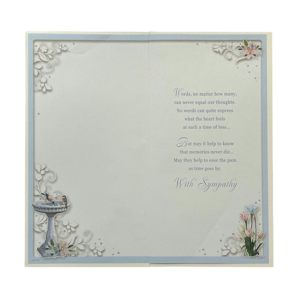 image 1 of From Both of Us Birdbath Fountain Design Sympathy Opacity Card